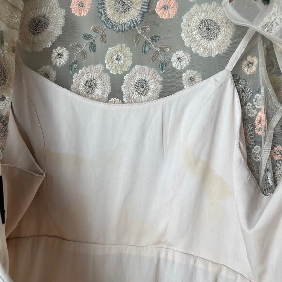 Needle & Thread Dress Woodland Floral Embellished Tulle Pastel Pink Minidress 2 - Picture 12 of 14